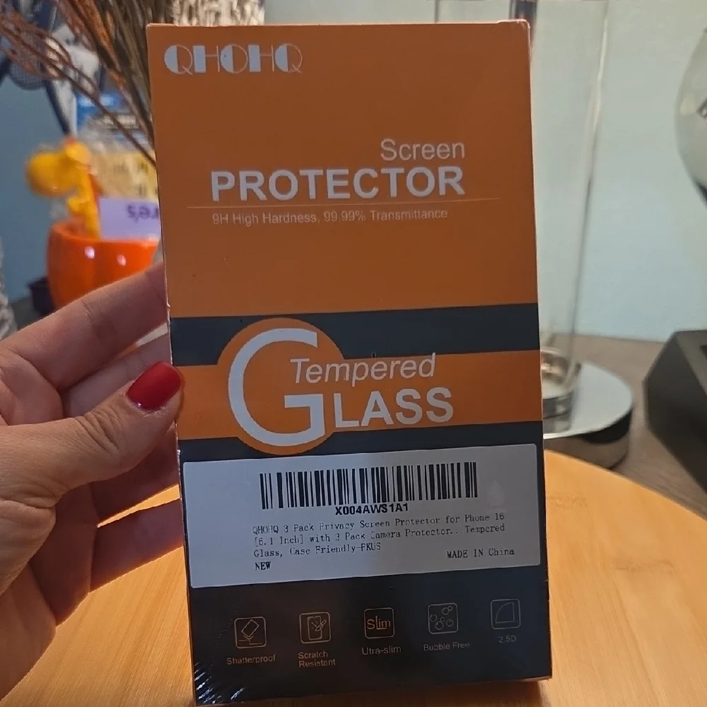 iPhone 16 Tempered Glass Screen Protector (3 Pak) W/ 3 Pack Camera Protector